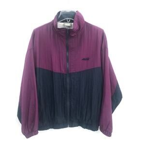 Avia Vintage Womens Windbreaker Track Jacket Purple Blue Colorblock‎ L